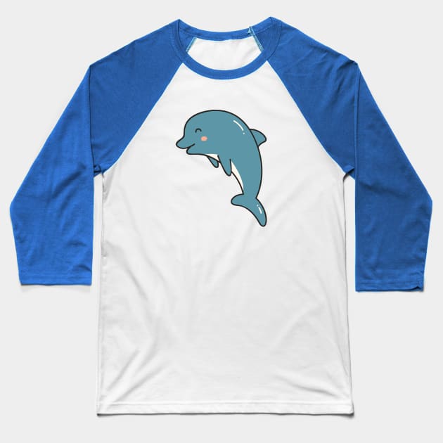 Cute Dolphin Doodle Baseball T-Shirt by SLAG_Creative
